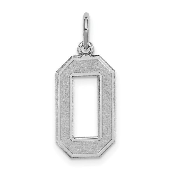 Sterling Silver, Jersey Collection, Medium Number 0 Pendant - Picture 1 of 5